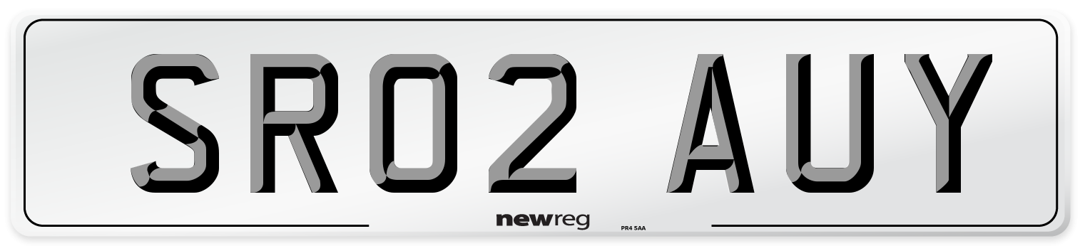 SR02 AUY Number Plate from New Reg